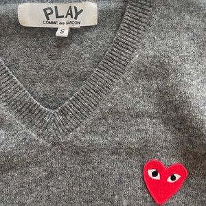 Comme Des Garçons PLAY Sweater Small Grey